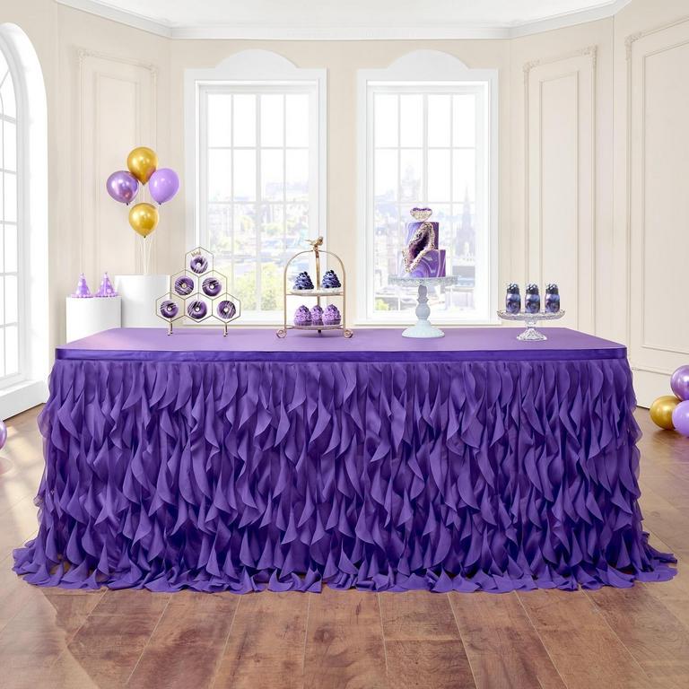 PURPLE TULLE TABLE SKIRT