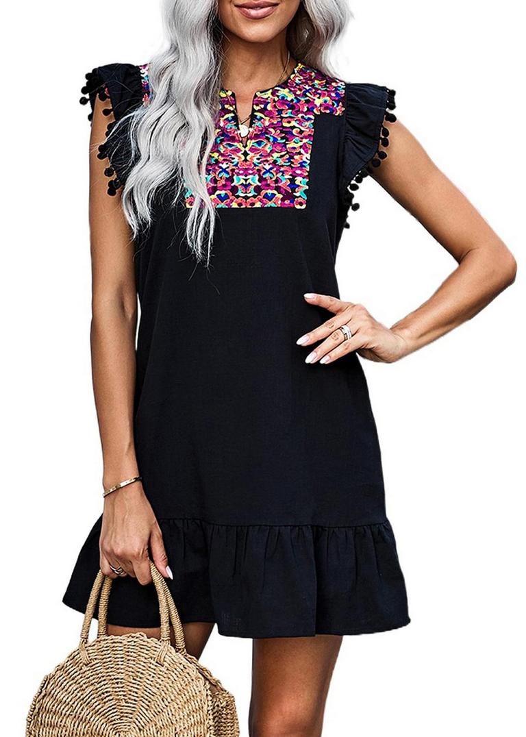 KIRUNDO WOMEN'S FLORAL MINI DRESS SZ S