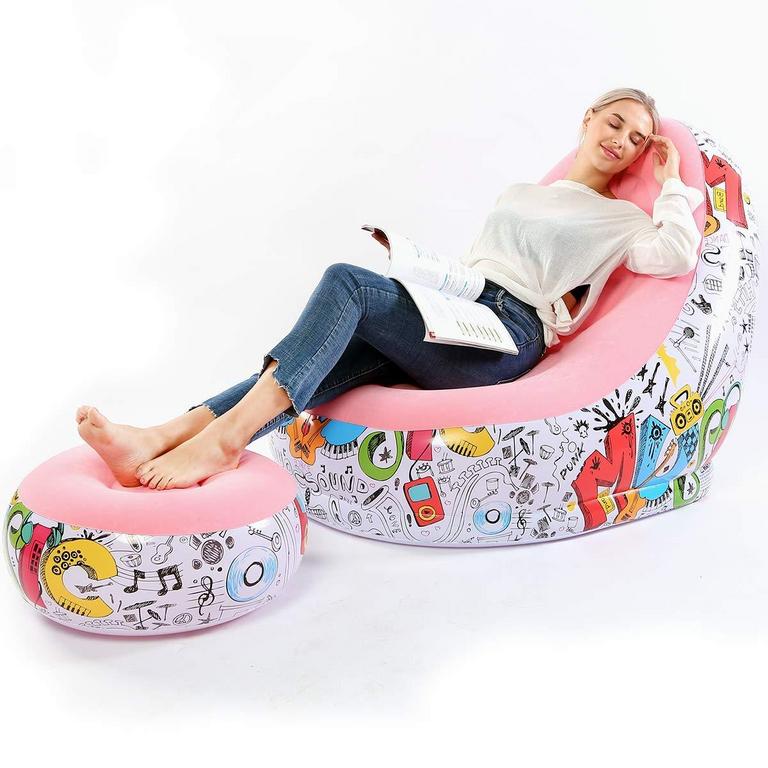 PINK INFLATABLE LOUNGE CHAIR SET