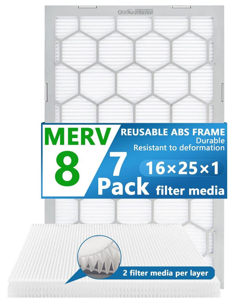 MERV 8 AIR FILTER 16x25x1 7PK