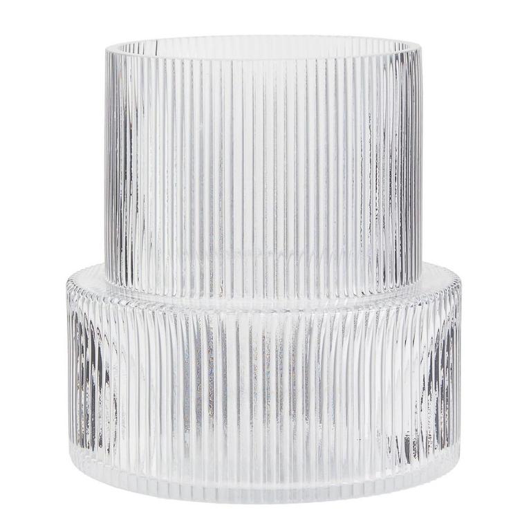 RIBBED GLASS VASE LARGE