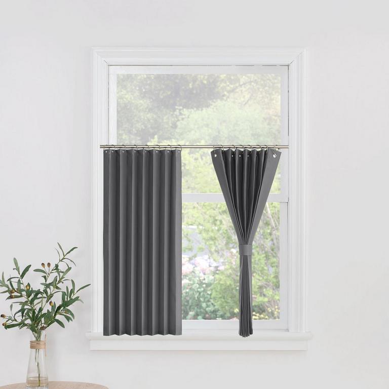 NICETOWN GREY SHORT CURTAIN PANEL 38'X36'