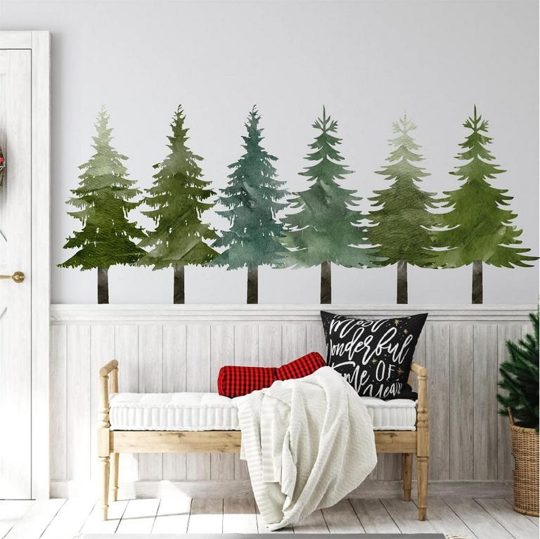 PINE TREE WALL STICKERS 6PK