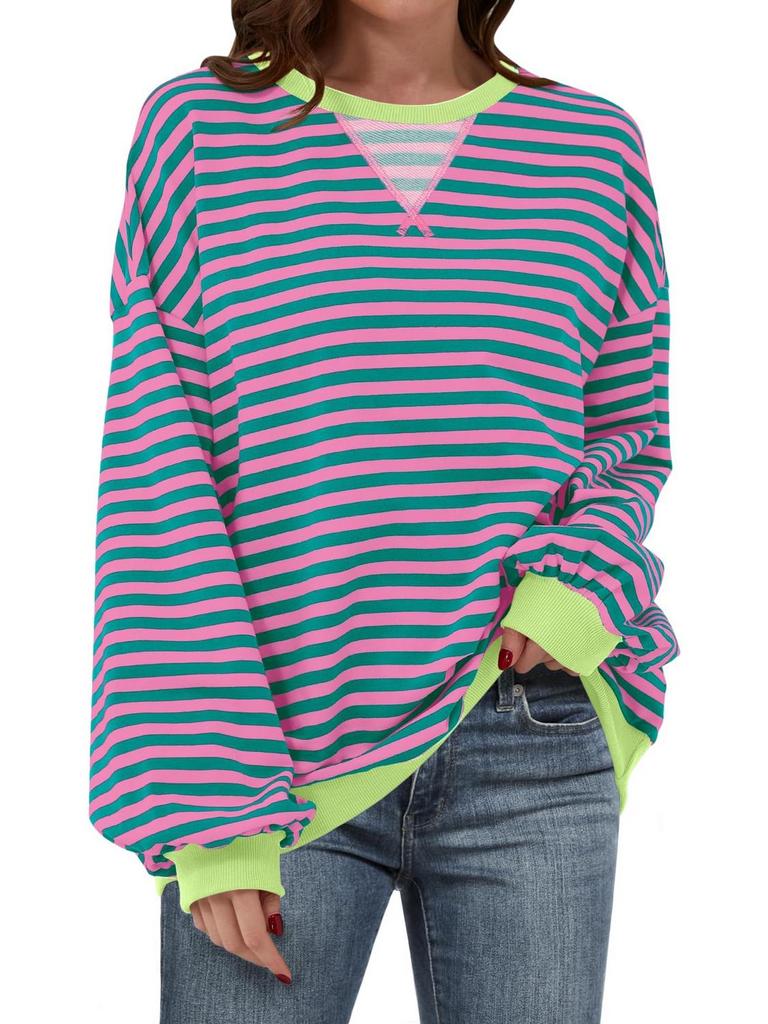 ANRABESS STRIPED SWEATSHIRT WOMEN'S MED