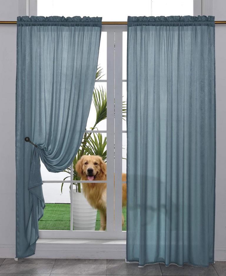 2 VELVET PRIVACY CURTAINS 52"X63"