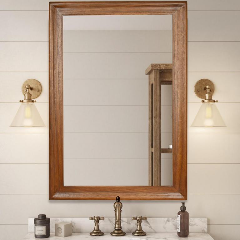 WOOD FRAMED WALL MIRROR 24"X36"
