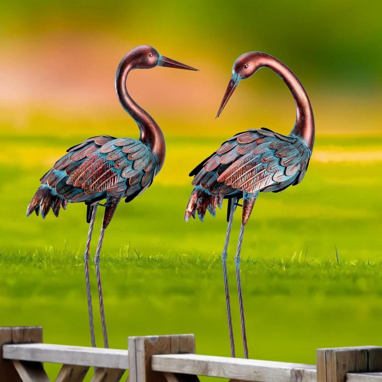 CHISHEEN CRANE YARD ART 2PC