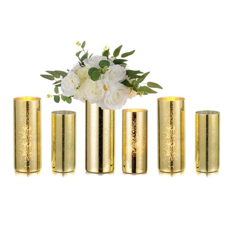 HEWORY GOLD VASES SET 6PK