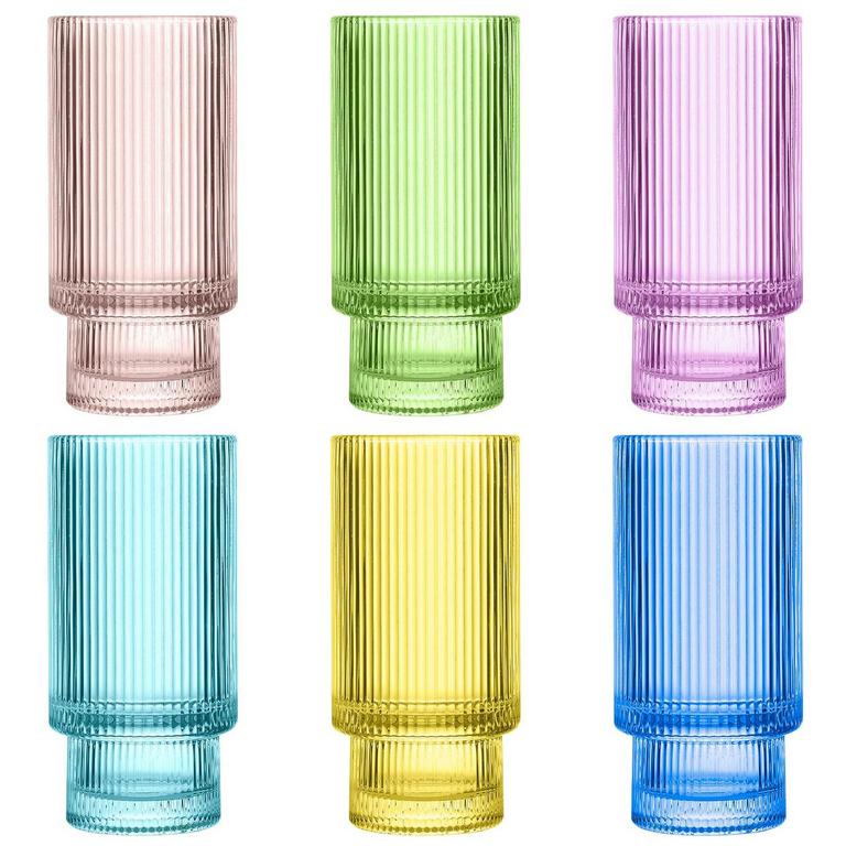 RIBBED GLASS CUP SET