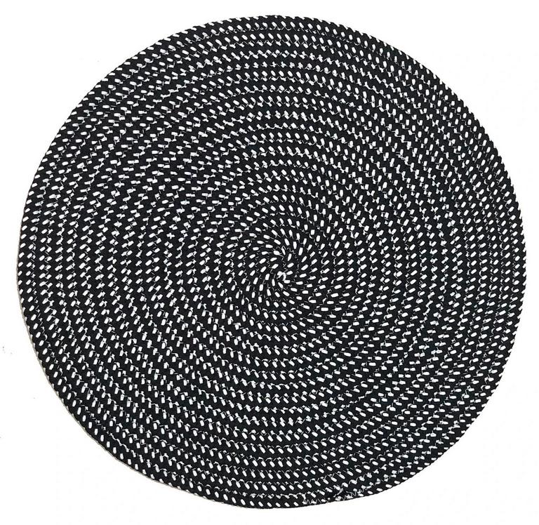 ROUND AREA RUG BLACK 2'
