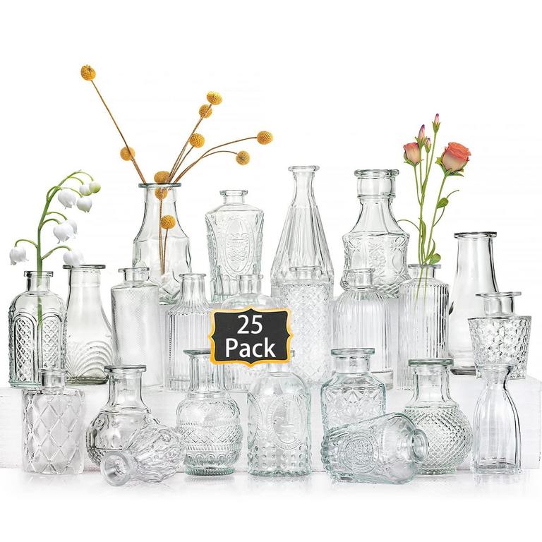 GLASS BUD VASES 25 SET