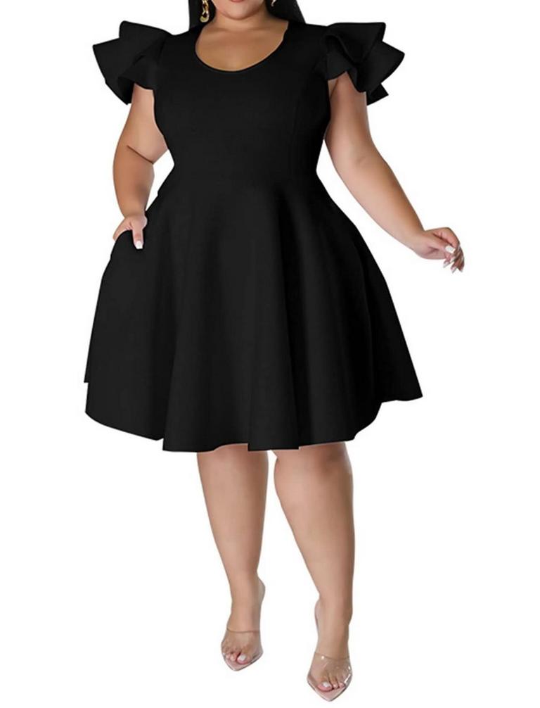 BLACK FLARE DRESS SZ 2X 
