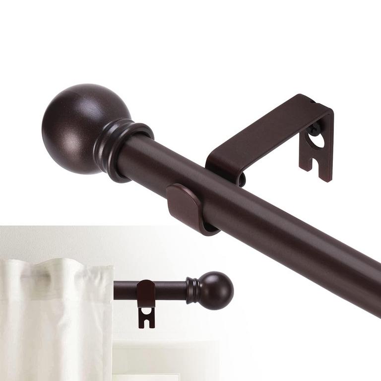 BROWN 32-48IN HEAVY CURTAIN ROD SET