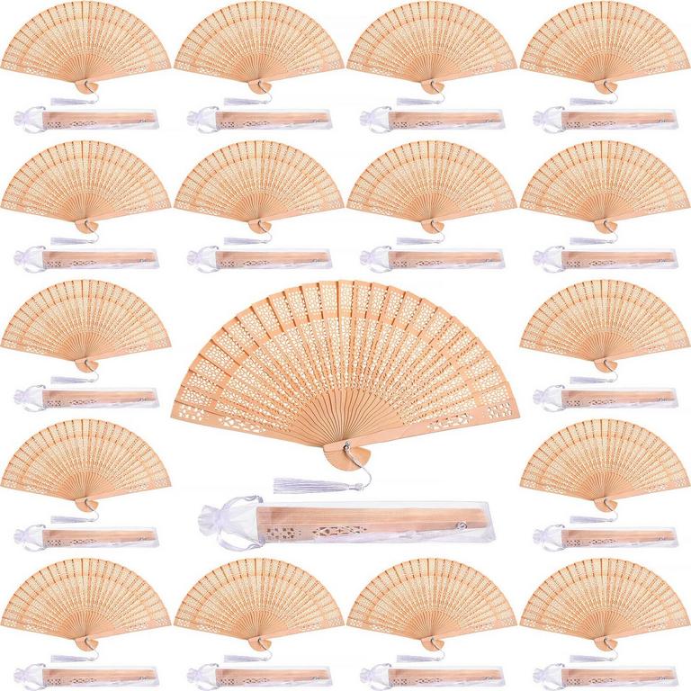 60PC WOODEN FOLDING FANS