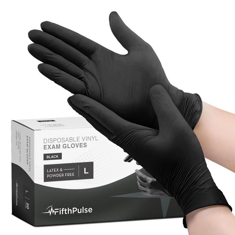 FIFTHPULSE BLACK VINYL GLOVES