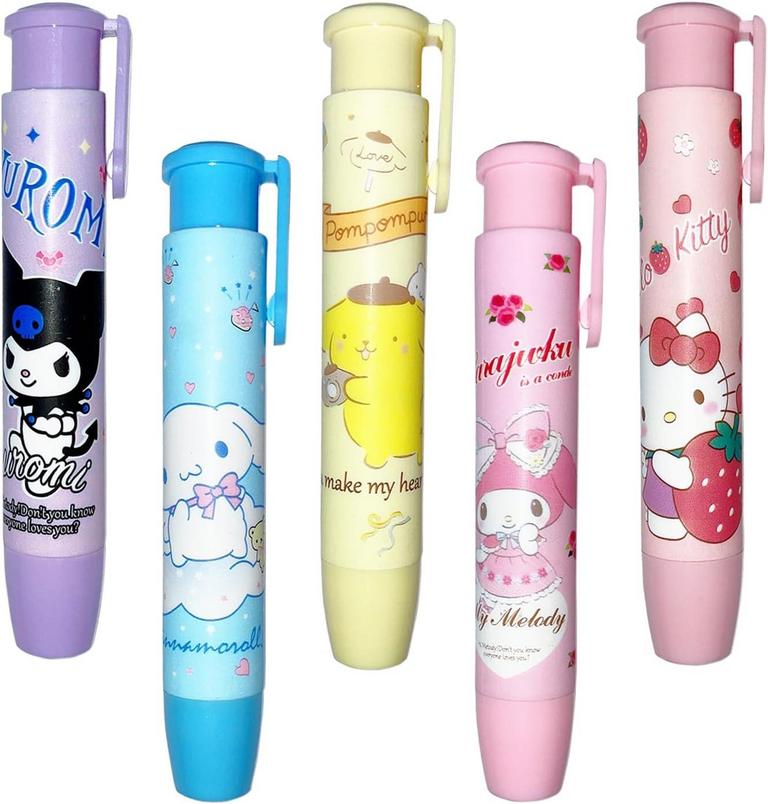 5 PCS HELLO KITTY ERASER PENS