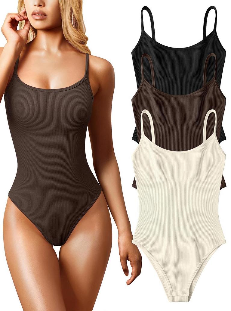 3 SMALL RIBBED BODYSUITS