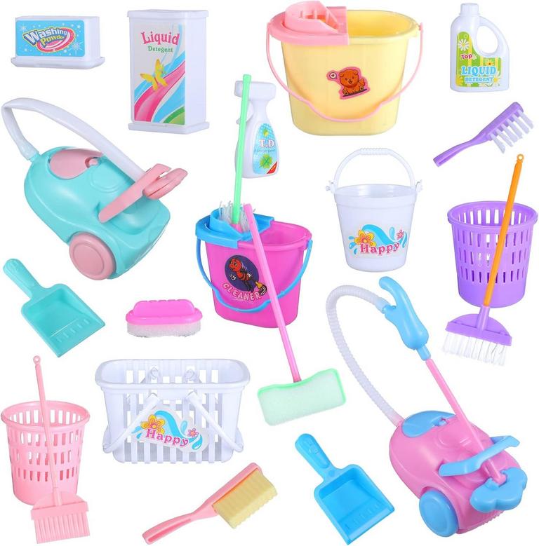 22 PIECE BUCKET DOLL SUPPLIES