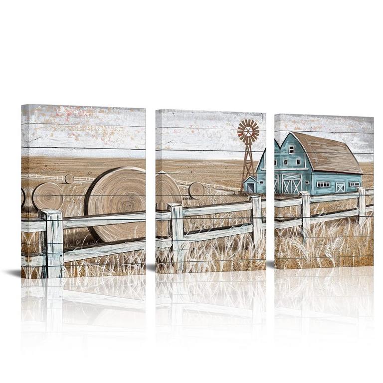 FARMHOUSE 12X16IN CANVAS ART 3PCS