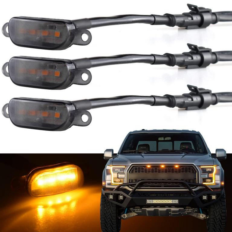 YELLOW LED GRILLE LIGHT 3PK
