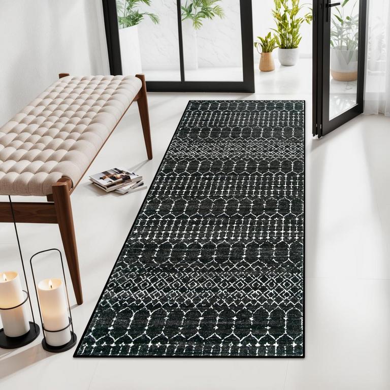 BLACK MOROCCAN 2X4FT RUG