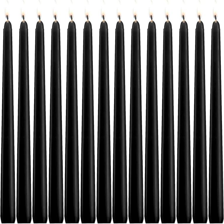 14 UNSCENTED BLACK CANDLES