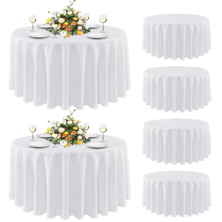 SANCUA 90IN WHITE TABLECLOTHS 6PK