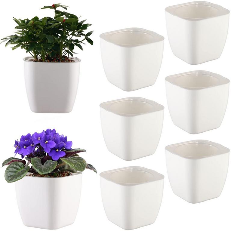 6PK SELF WATERING PLANTERS