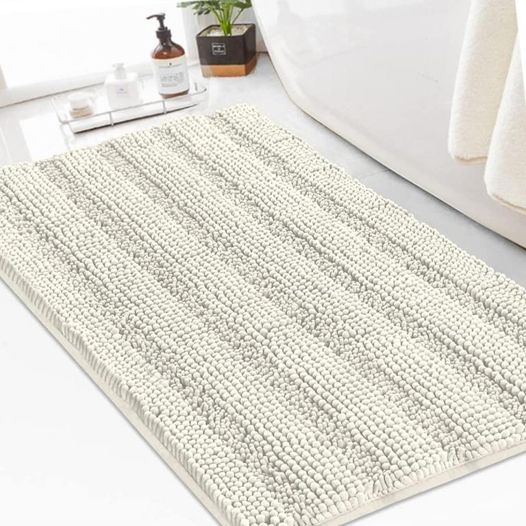 CREAM CHENILLE 24X36IN BATH RUG