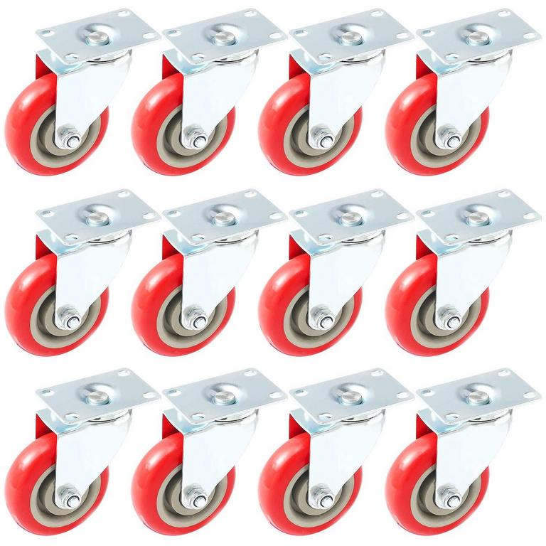 12PK RED CASTER WHEELS