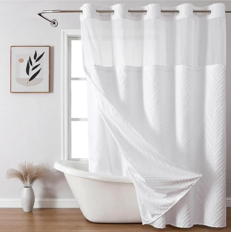 NO HOOK 71"X74" SHOWER CURTAIN SET