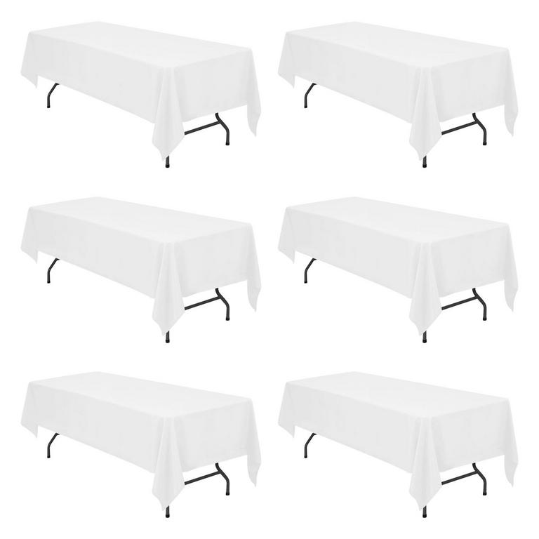 6PK 8FT WHITE TABLECLOTHS