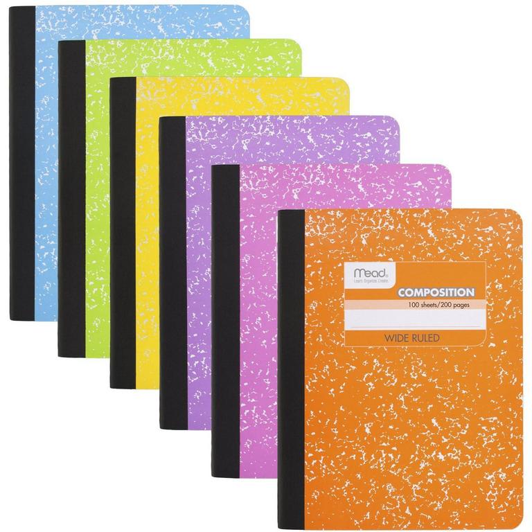 10 MEAD 6PK COLOR NOTEBOOKS
