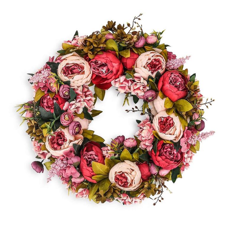 BOMAROLAN 19IN PEONY WREATH