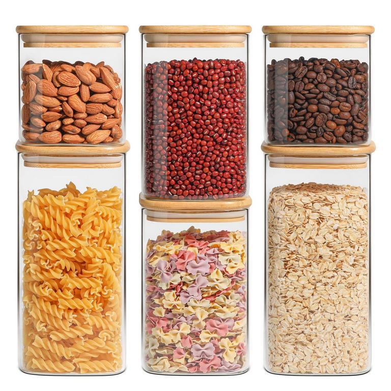 COMSAF 6PC GLASS CANISTERS