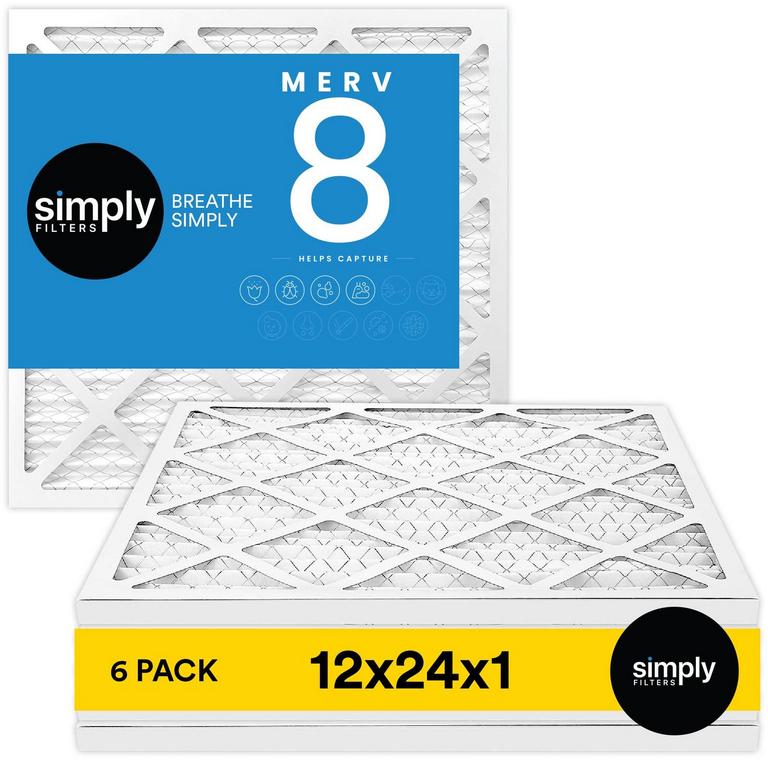 MERV 8 12X24X1IN FILTERS 6PK
