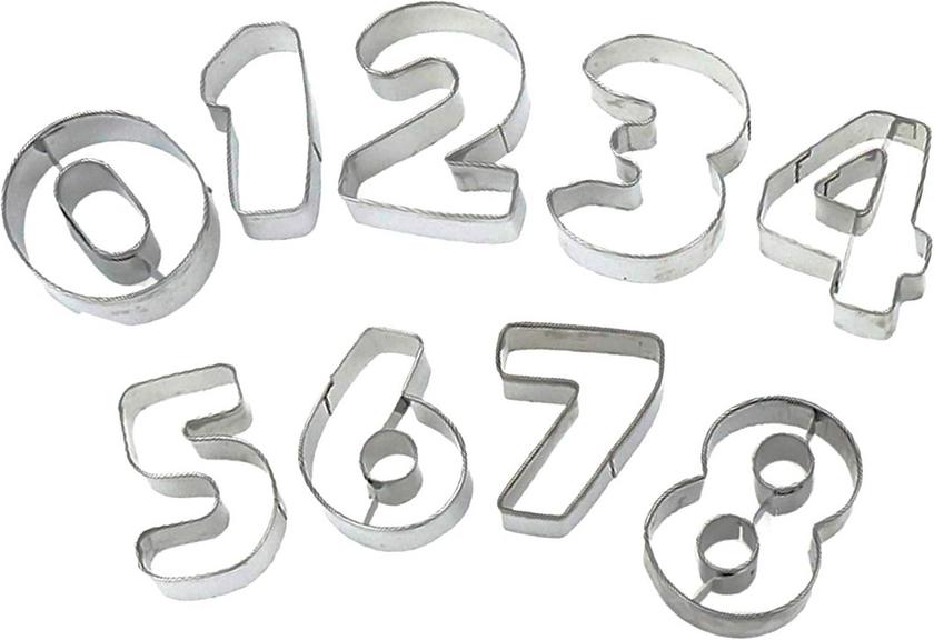9 PCS NUMBER COOKIE CUTTERS