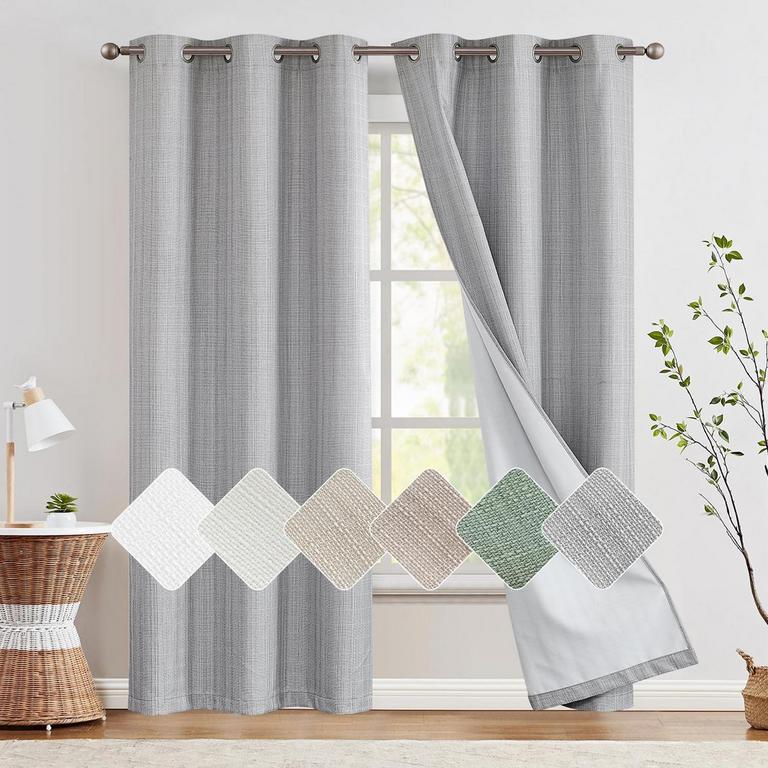2PK JINCHAN 90X38IN GRAY CURTAINS