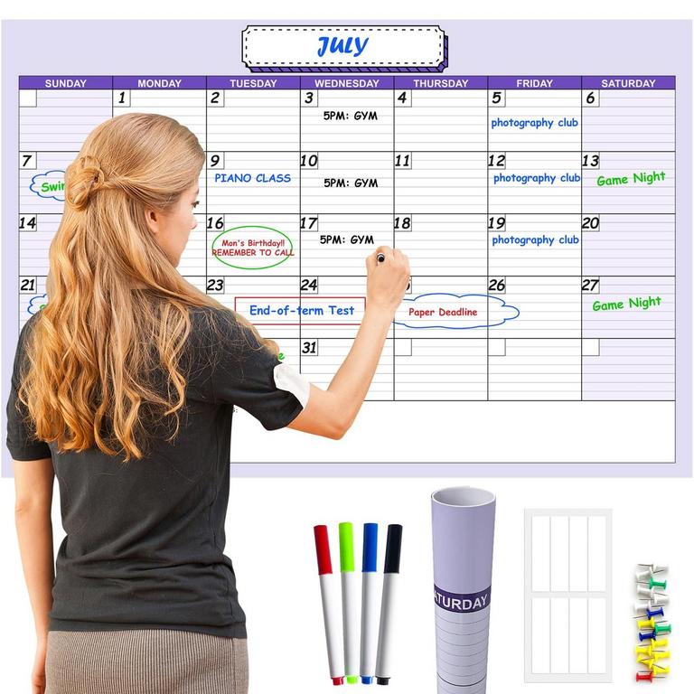 DLY DRY ERASE 24X36IN CALENDAR