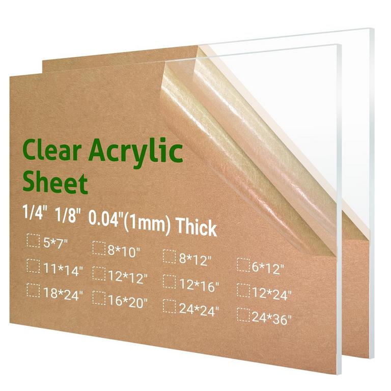 2PK 20X24IN 3MM ACRYLIC SHEETS