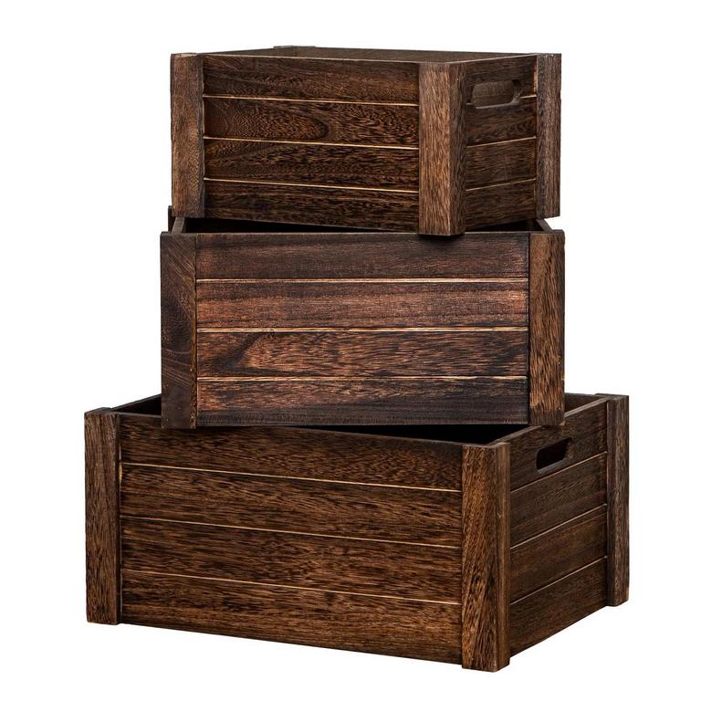 VINTAGE BLACK WOOD CRATES