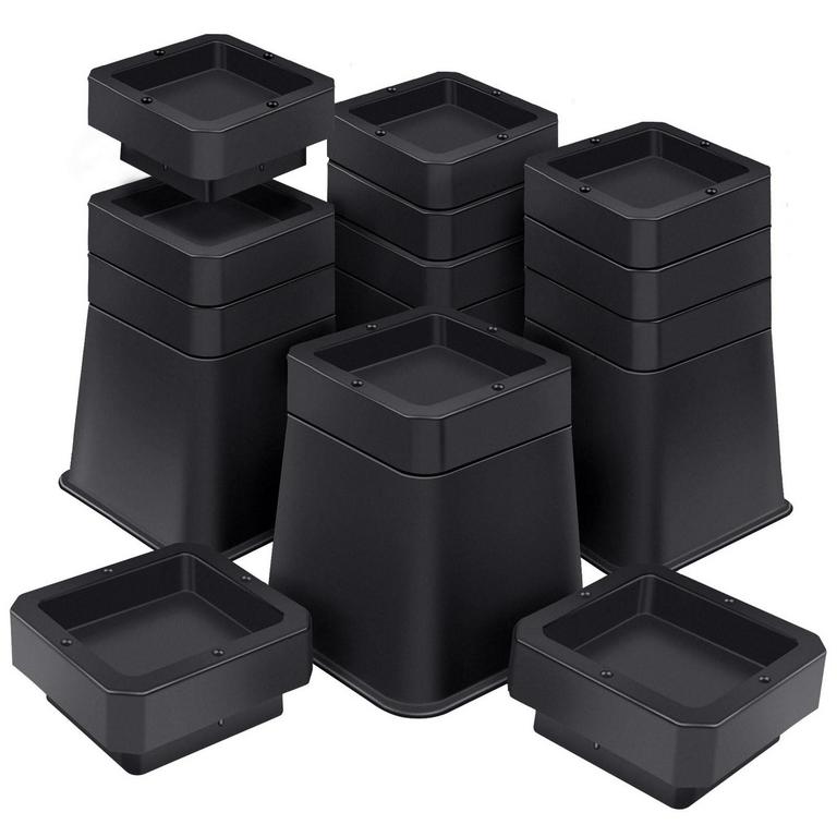 ADJUSTABLE HEAVY DUTY BED RISERS 4PK