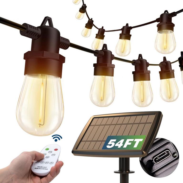 ADDLON SOLAR STRING LIGHTS 54FT