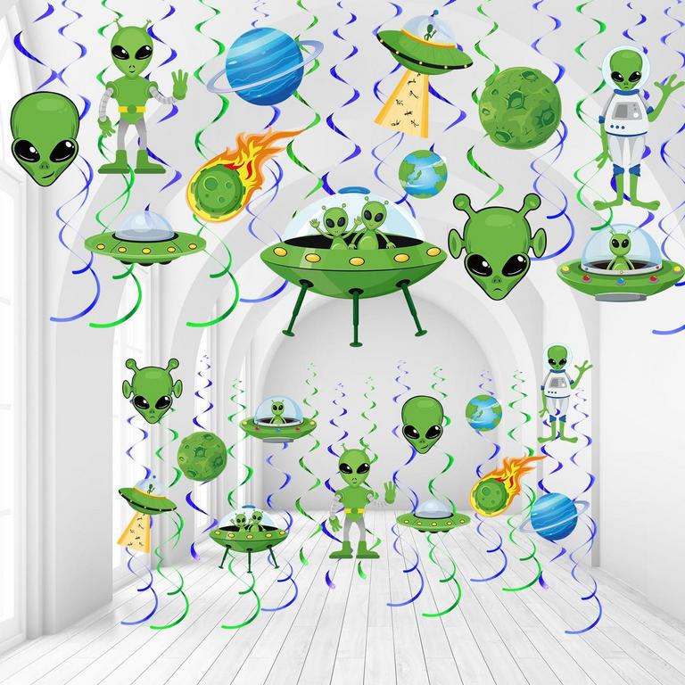 CAPODA ALIEN SWIRL DECORATIONS 54PC