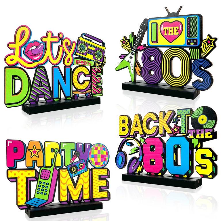 80S PARTY TABLE CENTERPIECES 4PK