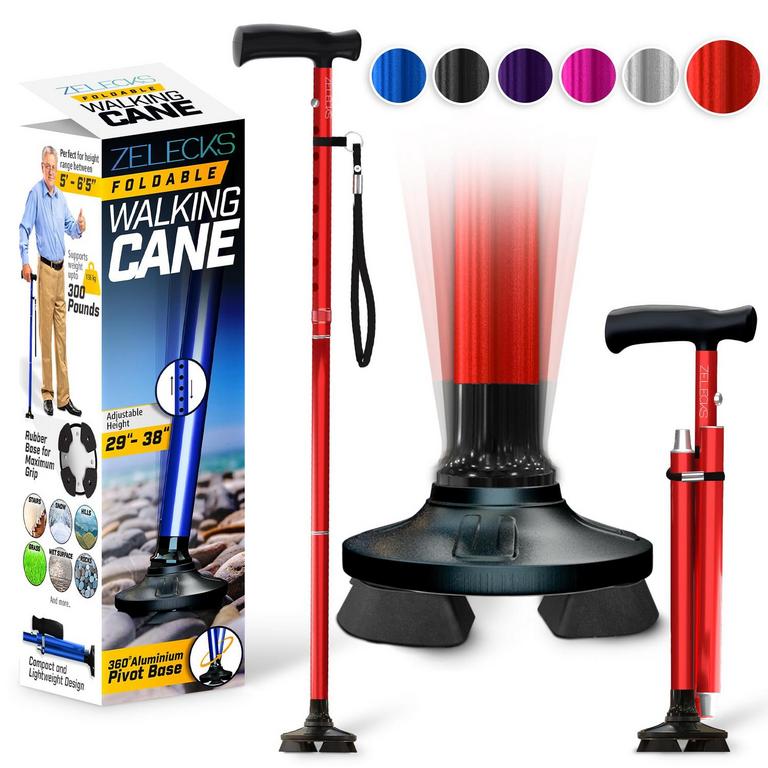 ZELECKS FOLDING CANE SZ 38IN
