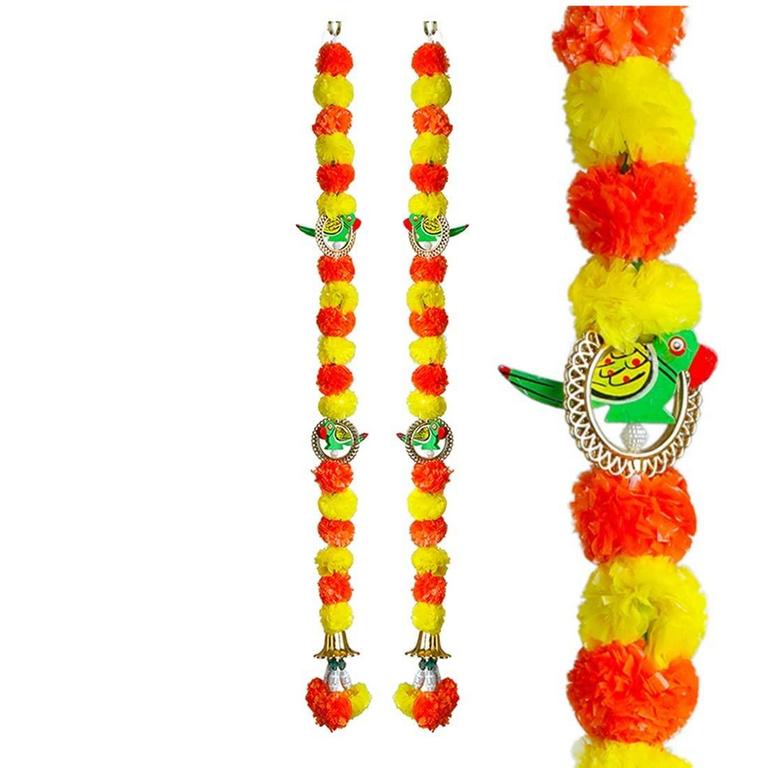 MARIGOLD FLOWER WALL HANGINGS 2PK