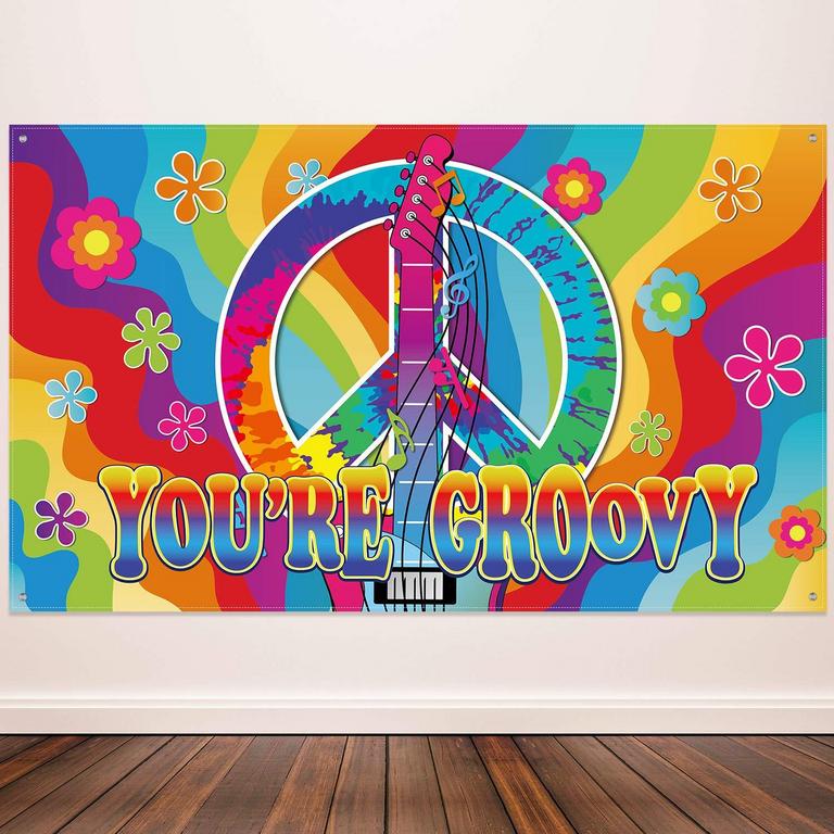 60'S GROOVY PARTY BACKDROP 72X43IN