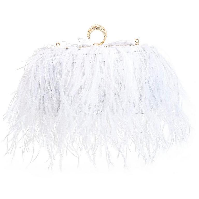 OSTRICH FEATHER CLUTCH