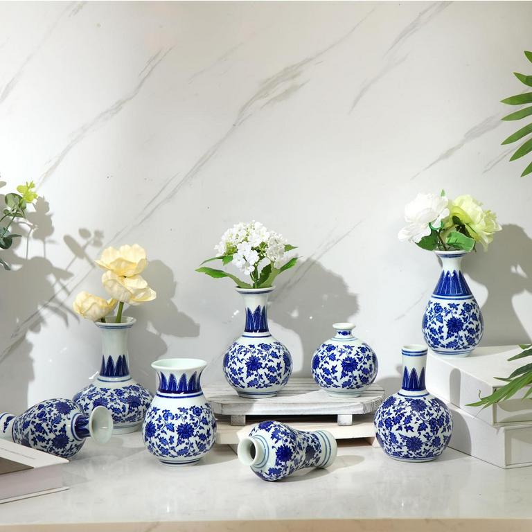 8PC CHINOISERIE VASE SET